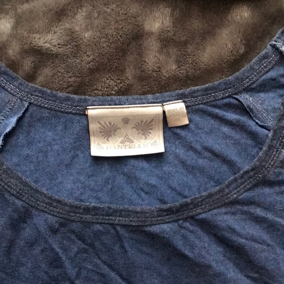 Blue Peplum Cold Shoulder Top - Picture 2 of 3